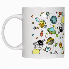 Space Pattern White Mugs by Valentinaart