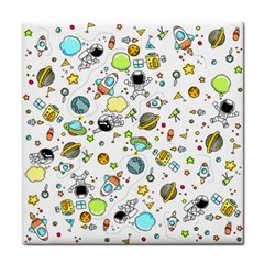 Space Pattern Face Towel by Valentinaart