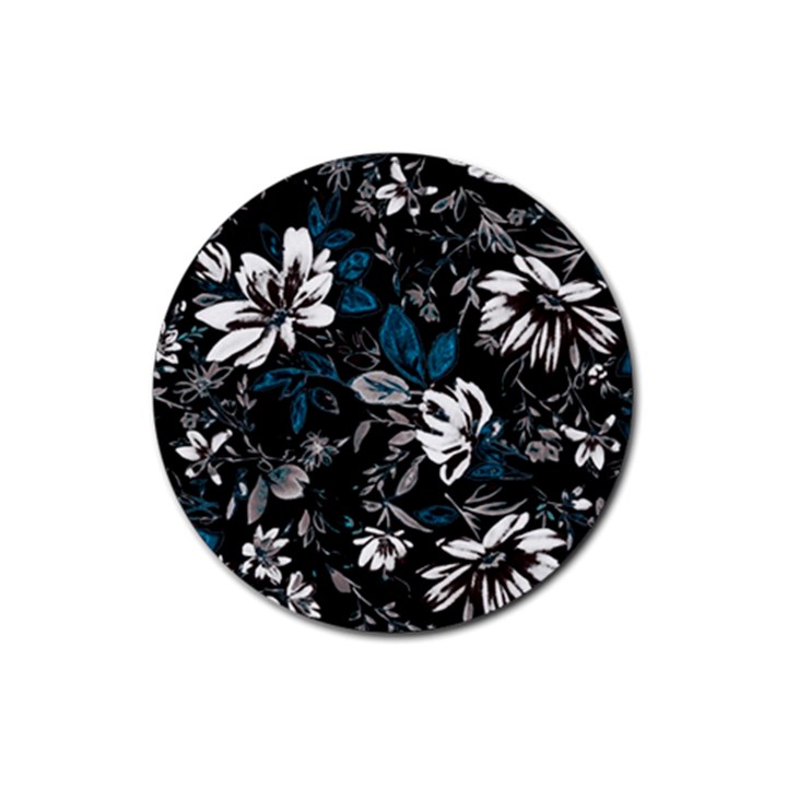 Floral pattern Rubber Round Coaster (4 pack) 