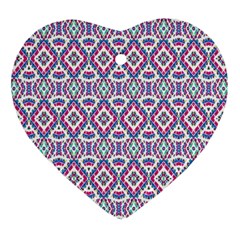 Colorful Folk Pattern Ornament (heart) by dflcprints