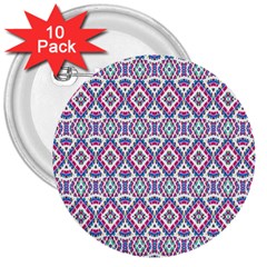 Colorful Folk Pattern 3  Buttons (10 Pack)  by dflcprints