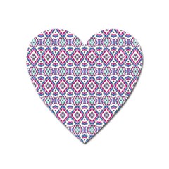 Colorful Folk Pattern Heart Magnet by dflcprints