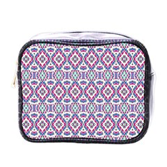 Colorful Folk Pattern Mini Toiletries Bags by dflcprints