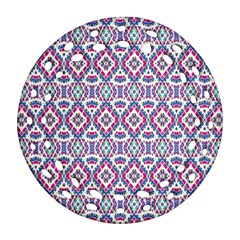 Colorful Folk Pattern Ornament (round Filigree) by dflcprints