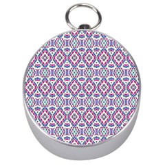 Colorful Folk Pattern Silver Compasses by dflcprints