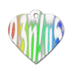 Genius Funny Typography Bright Rainbow Colors Dog Tag Heart (two Sides) by yoursparklingshop