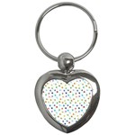 Dotted Pattern Background Brown Key Chains (Heart)  Front