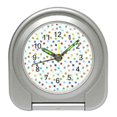 Dotted Pattern Background Brown Travel Alarm Clocks by Modern2018