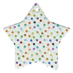 Dotted Pattern Background Brown Star Ornament (two Sides)