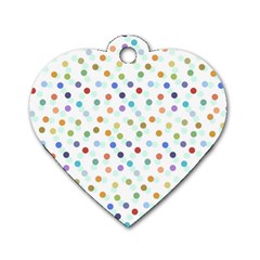 Dotted Pattern Background Brown Dog Tag Heart (one Side)