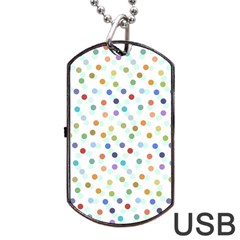 Dotted Pattern Background Brown Dog Tag Usb Flash (one Side) by Modern2018