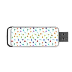 Dotted Pattern Background Brown Portable Usb Flash (one Side) by Modern2018