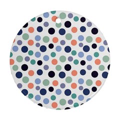 Dotted Pattern Background Blue Ornament (round) by Modern2018