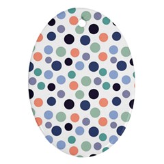 Dotted Pattern Background Blue Ornament (oval) by Modern2018