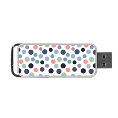 Dotted Pattern Background Blue Portable Usb Flash (one Side) by Modern2018