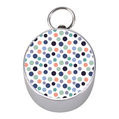 Dotted Pattern Background Blue Mini Silver Compasses