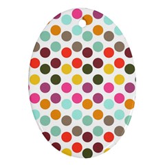 Dotted Pattern Background Oval Ornament (Two Sides)