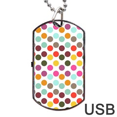 Dotted Pattern Background Dog Tag USB Flash (Two Sides)