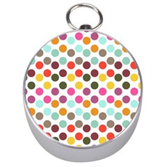 Dotted Pattern Background Silver Compasses