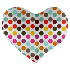 Dotted Pattern Background Large 19  Premium Flano Heart Shape Cushions