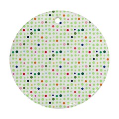 Dotted Pattern Background Full Colour Round Ornament (two Sides) by Modern2018