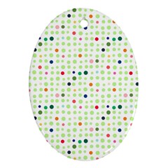 Dotted Pattern Background Full Colour Oval Ornament (two Sides) by Modern2018
