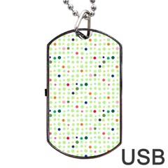 Dotted Pattern Background Full Colour Dog Tag Usb Flash (one Side) by Modern2018