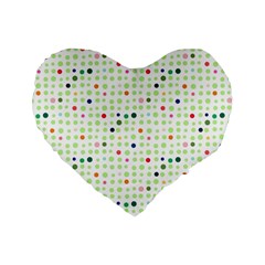 Dotted Pattern Background Full Colour Standard 16  Premium Heart Shape Cushions by Modern2018