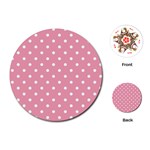 Pink Polka Dot Background Playing Cards (Round)  Front