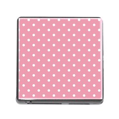 Pink Polka Dot Background Memory Card Reader (square) by Modern2018