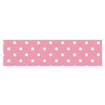 Pink Polka Dot Background Satin Scarf (Oblong) Front