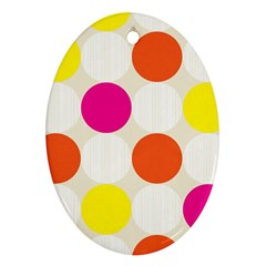 Polka Dots Background Colorful Ornament (oval) by Modern2018