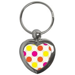 Polka Dots Background Colorful Key Chains (heart)  by Modern2018