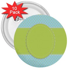 Lace Polka Dots Border 3  Buttons (10 Pack)  by Modern2018