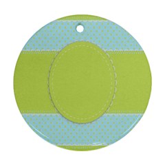Lace Polka Dots Border Round Ornament (two Sides) by Modern2018