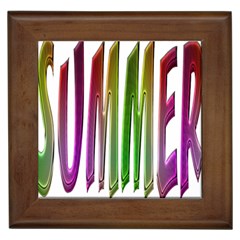 Summer Colorful Rainbow Typography Framed Tiles by yoursparklingshop