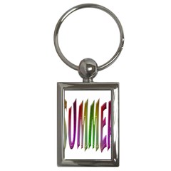 Summer Colorful Rainbow Typography Key Chains (rectangle)  by yoursparklingshop