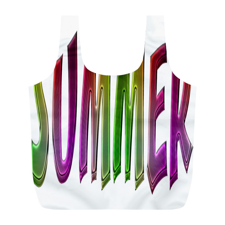 Summer Colorful Rainbow Typography Full Print Recycle Bags (L) 