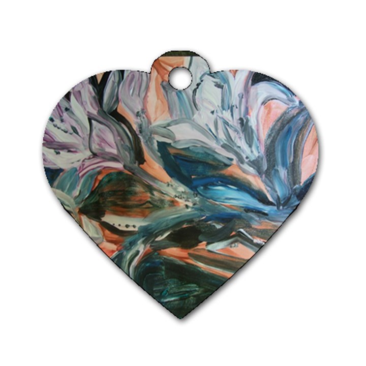 Night Lillies Dog Tag Heart (Two Sides)