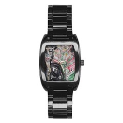 Lady With Lillies Stainless Steel Barrel Watch by bestdesignintheworld
