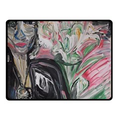 Lady With Lillies Double Sided Fleece Blanket (small)  by bestdesignintheworld