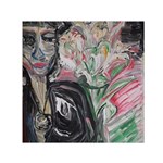 Lady With Lillies Small Satin Scarf (Square) Front