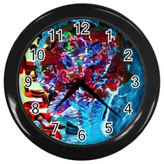 Meet Me In Osaka Wall Clocks (black) by bestdesignintheworld