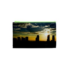 Skyline Sunset Buildings Cityscape Cosmetic Bag (xs) by Simbadda