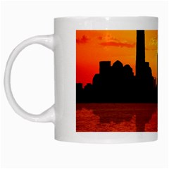 Skyline New York City Sunset Dusk White Mugs by Simbadda