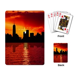 Skyline New York City Sunset Dusk Playing Card by Simbadda