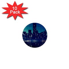 Skyscrapers City Skyscraper Zirkel 1  Mini Buttons (10 Pack)  by Simbadda