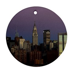 Skyline City Manhattan New York Ornament (round)