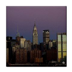 Skyline City Manhattan New York Face Towel by Simbadda