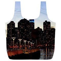 New York City Skyline Building Full Print Recycle Bags (l)  by Simbadda